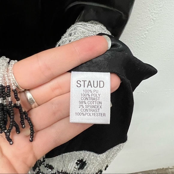 STAUD Joan Ying yang beaded dress NWT size 8 - Picture 10 of 11